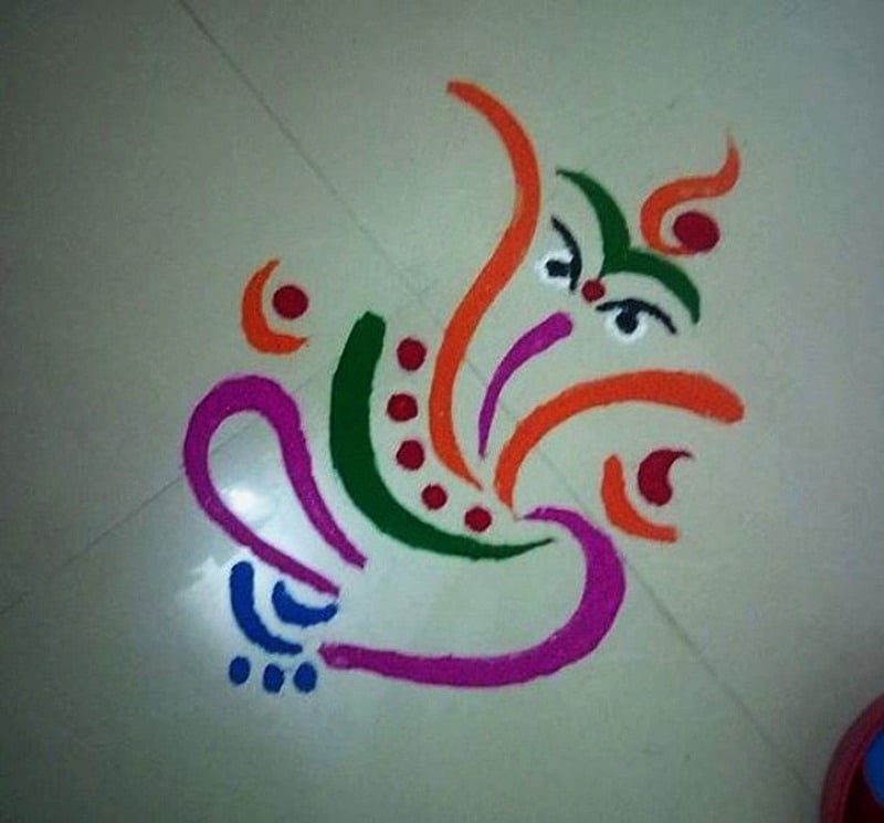 Ganesh Chaturthi 2018 10 quick and easy Ganpati rangoli designs