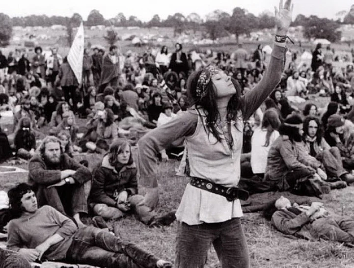 Hippie at a music festival