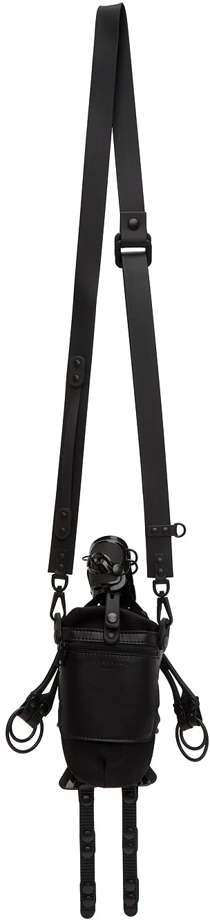 Rear view of Black Robot Messenger Bag
