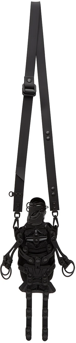 Face view of Black Robot Messenger Bag