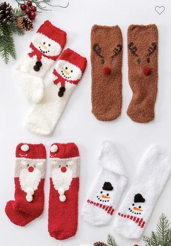 Fuzzy Xmas Socks