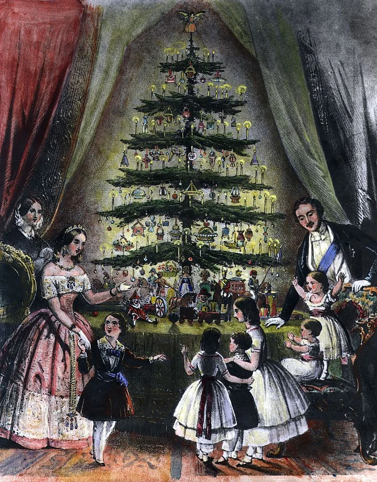 The engraving of the royal family decorating the tree in 1848