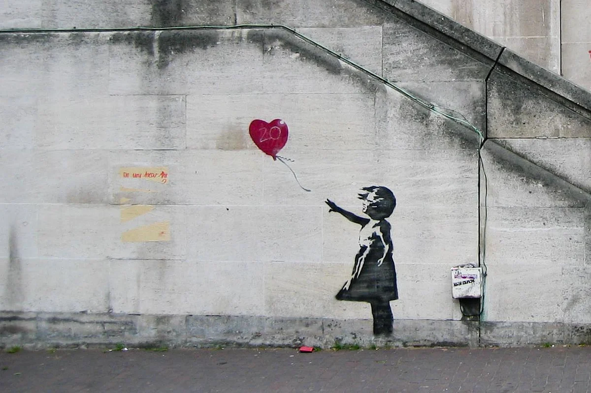 Banksy's 'Girl with Balloon,' arguably one of his most famous artworks.