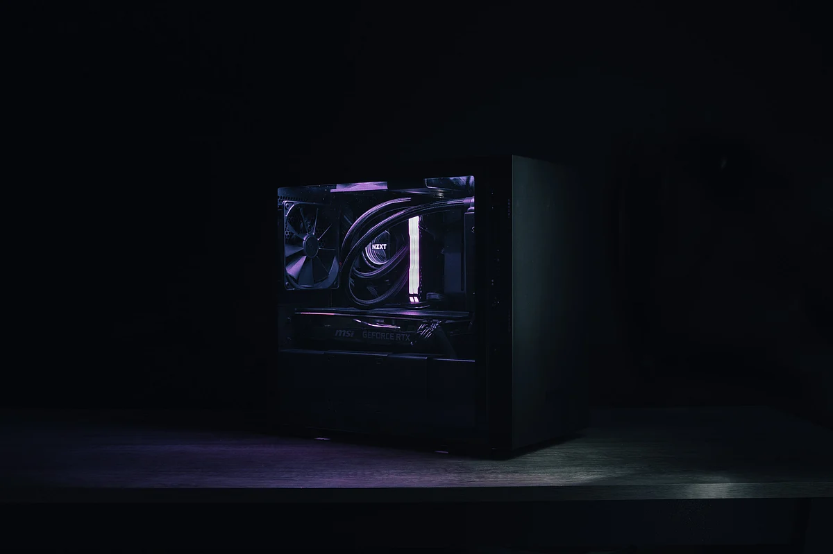 A fully built custom PC