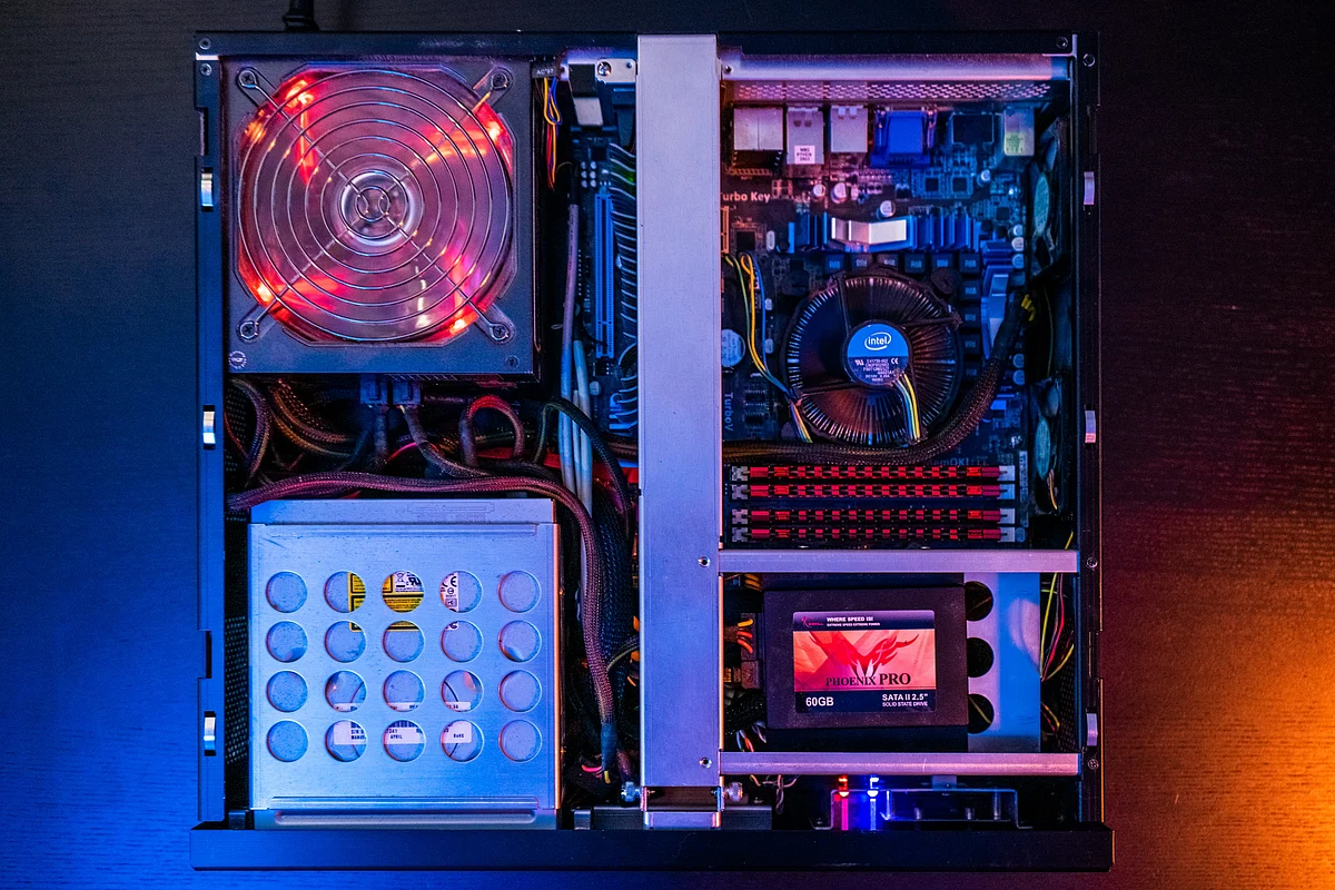 The inside of a PC