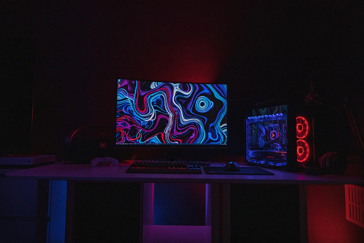 A full custom pc with a whole set up