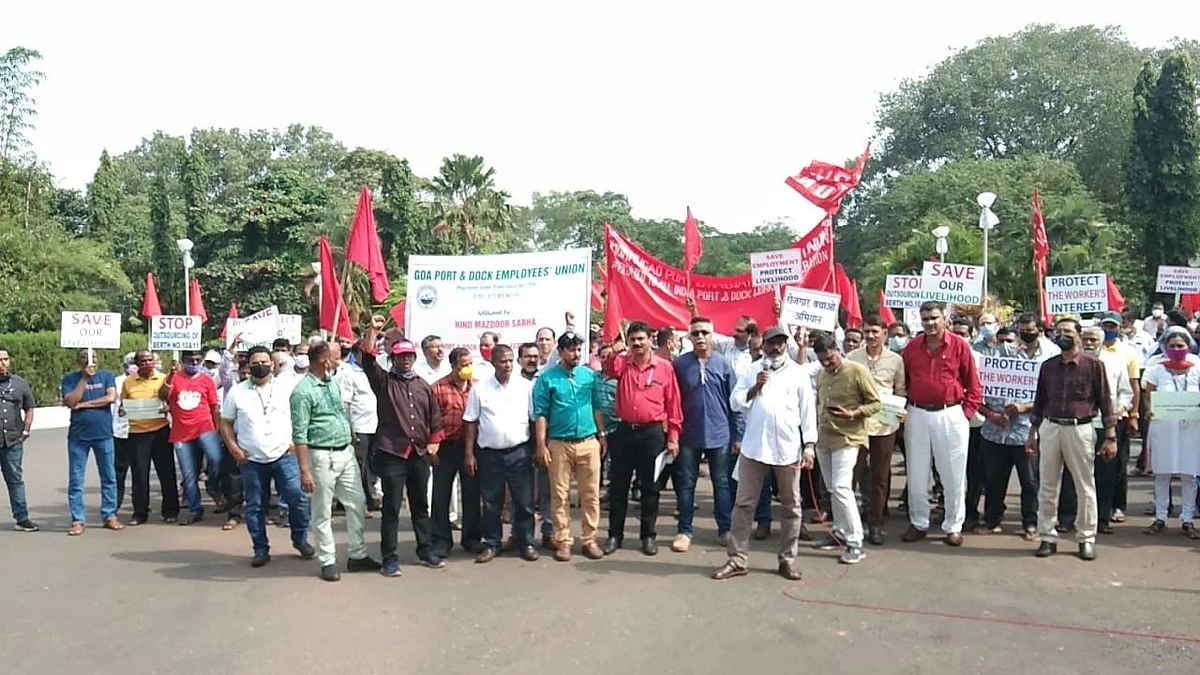 MPT union workers protest against outsourcing of operations