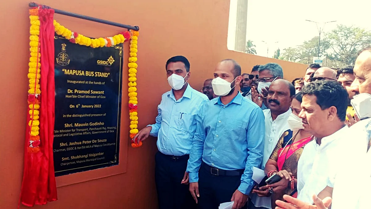Chief Minister Pramod Sawant inaugurated new Mapusa bus stand.