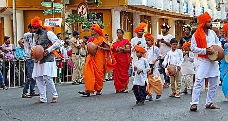A' ghumat' troupe at a 'Shigmo' parade