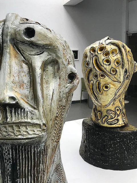 Sculptures by Subodh Kerkar at the art show