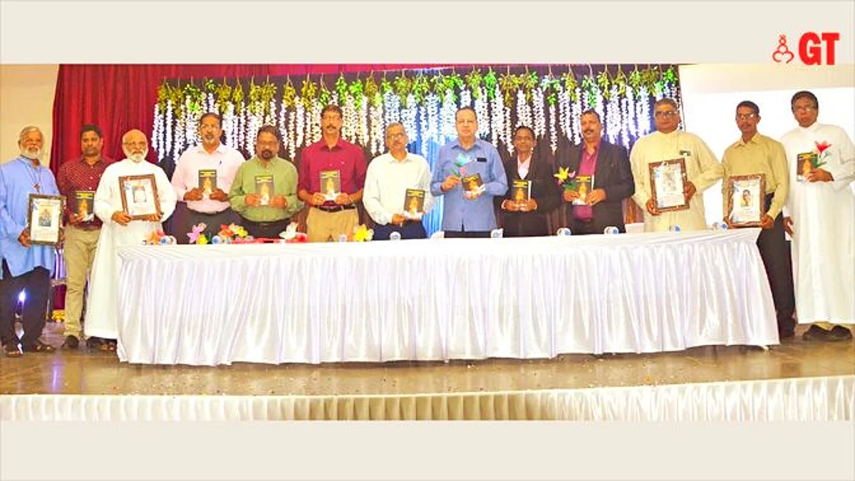 The first volume of 'Povitr Pustokantlem Bhanddar' being released at the hands of Goa’s renowned cardiologist, Dr Francisco Colaco, on July 24, 2022