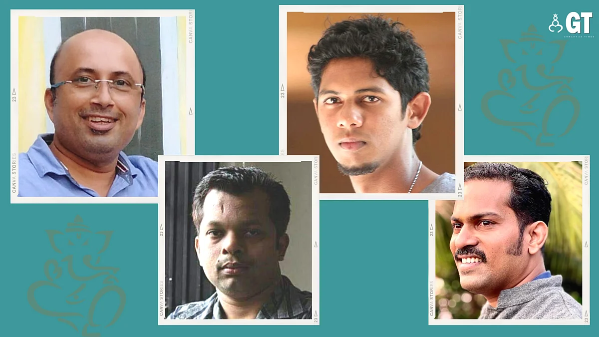 The artists (L to R): Siddharth Gaitonde, Vasudev Shetye, Omkar Banaule, Praveen Naik