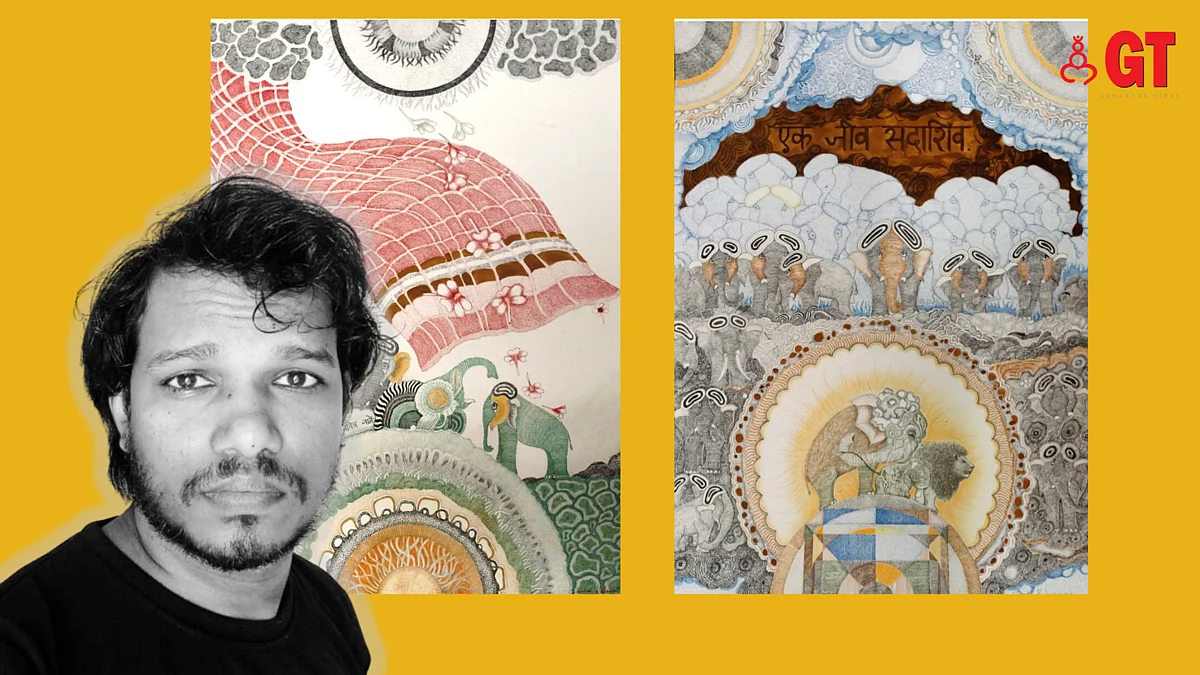 ‘Ek Jeev Sadashiv’ by Goan artist, Damodar Madgaonkar, is currently on display at Shridharani Gallery, New Delhi