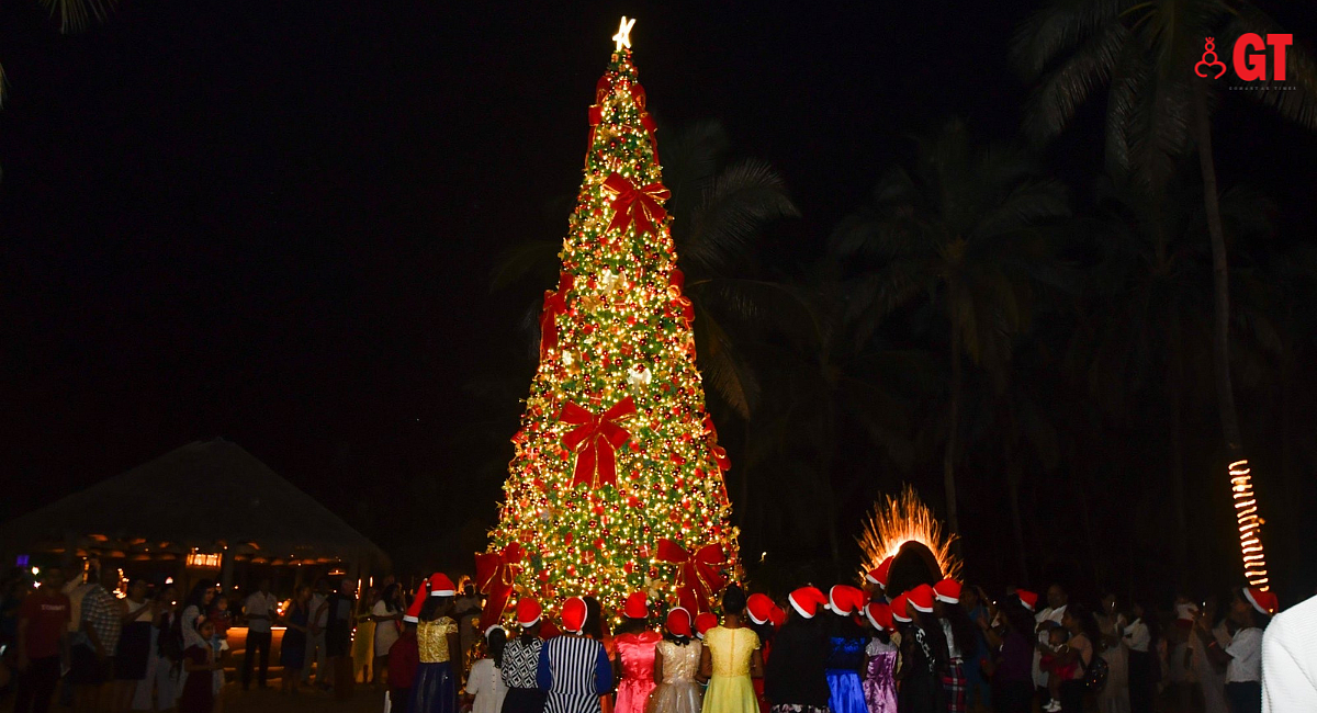 The 32-foot Christmas tree at The St Regis Goa Resort.