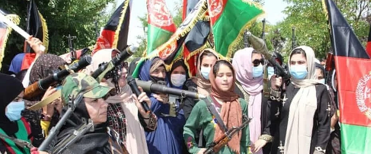 Afghan women take up arms against Taliban, demonstrate on streets