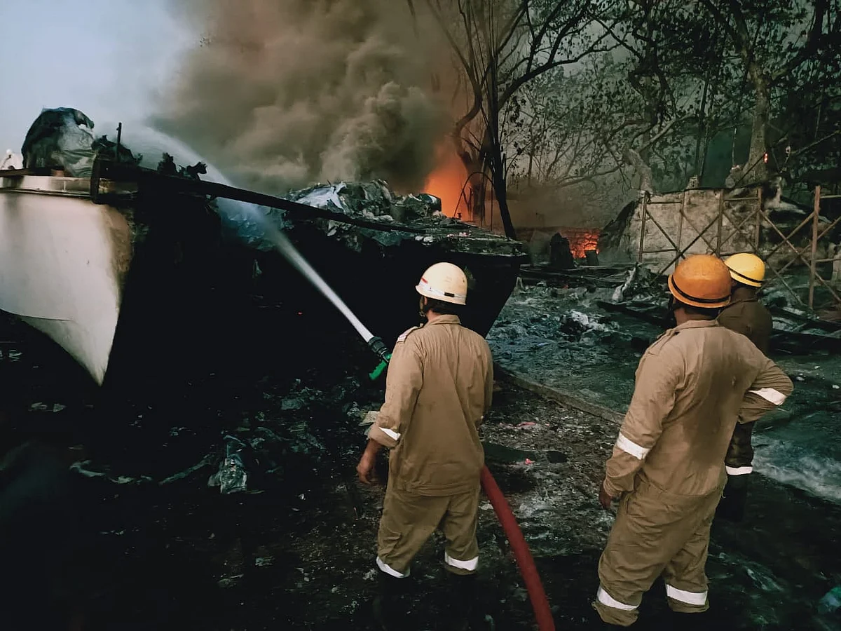 Fibre boats built for coastal police gutted in massive fire at Cortalim