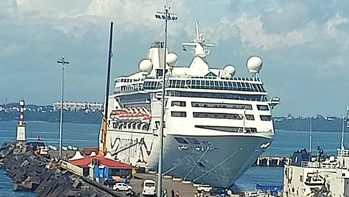 MV Cordelia Empress' arrived at the port of Mormugao Port Trust on Sunday, September 26, 2021