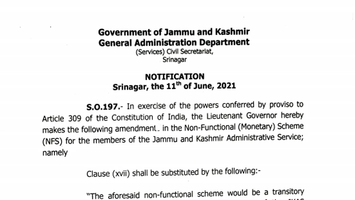 NFS for JKAS, JKP officers amended