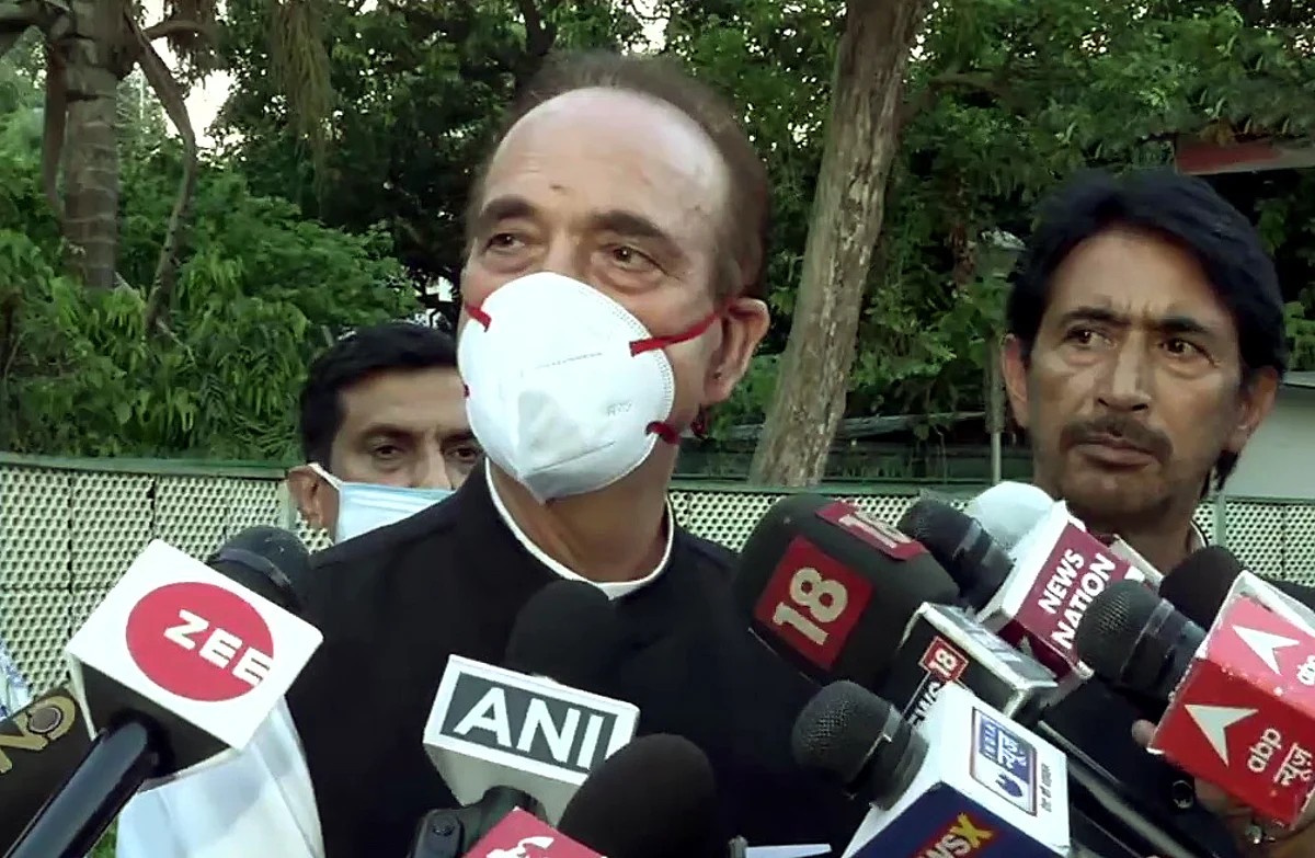 Congress leader Ghulam Nabi Azad speaks to media in New Delhi on Thursday, 24 June 2021.