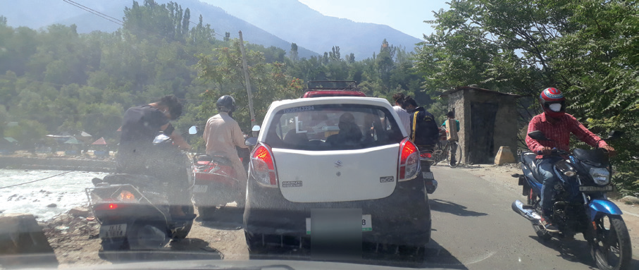 Work on a Ganderbal bridge goes slow
