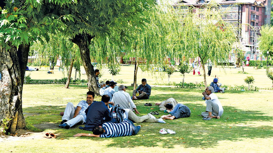 People throng parks, gardens to get respite from heat