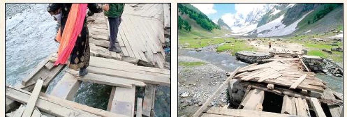 Visitors rue damaged footbridges in Sonamarg