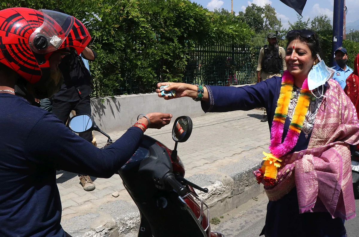 A senior citizen among the devotees said it was after two years that they were allowed to take out the Janmashtami procession in Srinagar.