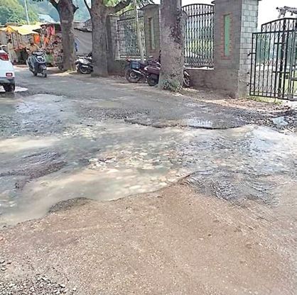 Leakage in irrigation canal inundates Mansbal Park, damages road stretch
