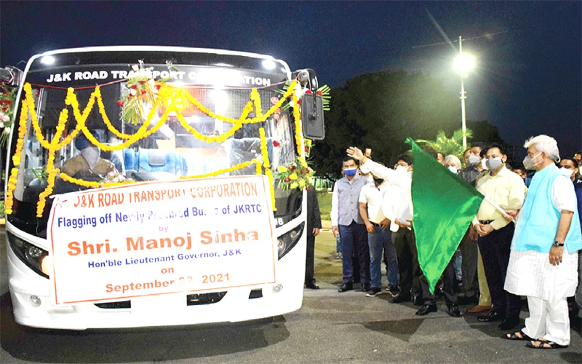 LG flags off first lot of 95 newly procured JKRTC buses