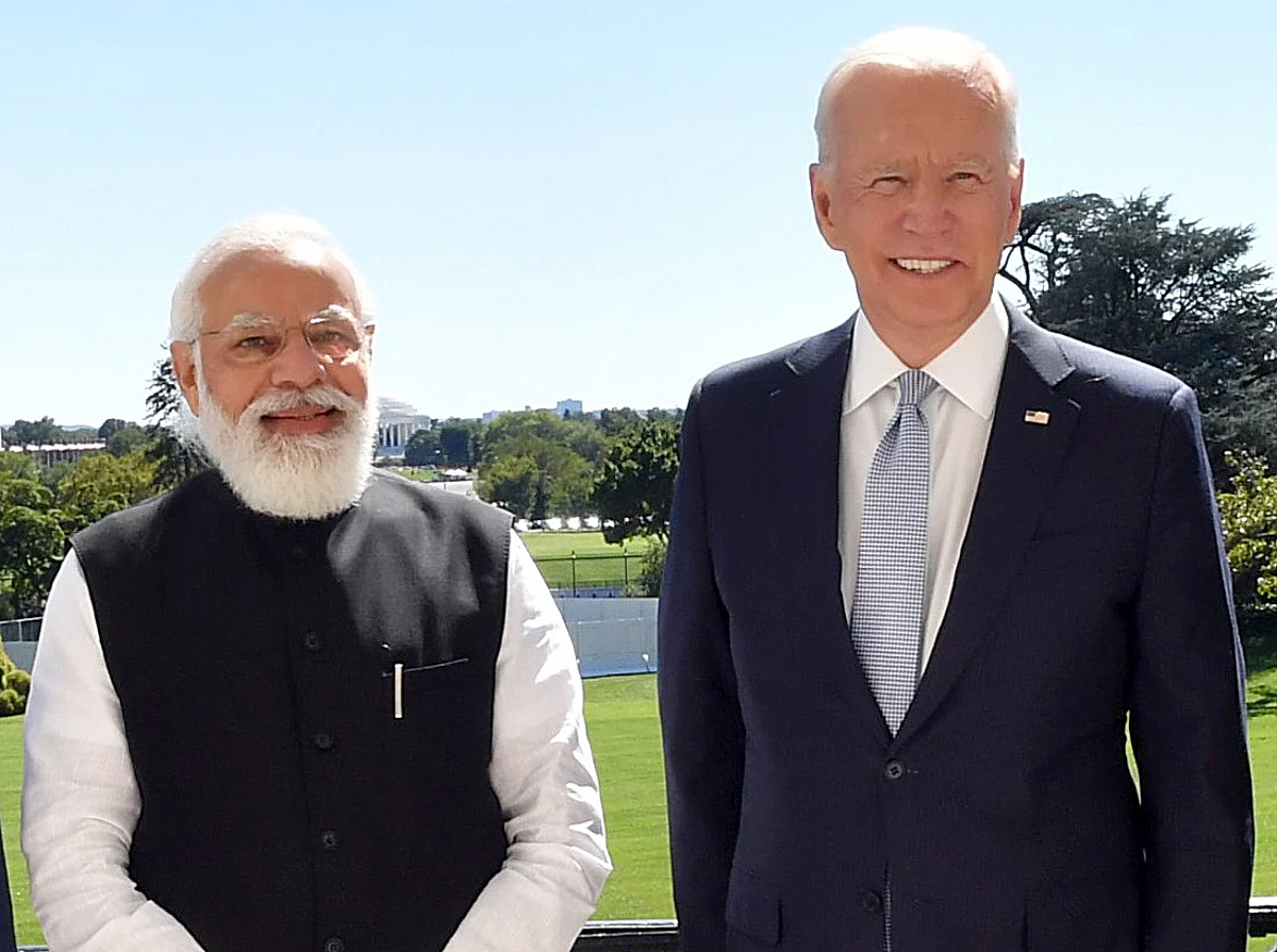 Prime Minister Narendra Modi and the US President Joe Biden before the Quad summit, in Washington DC on Friday.