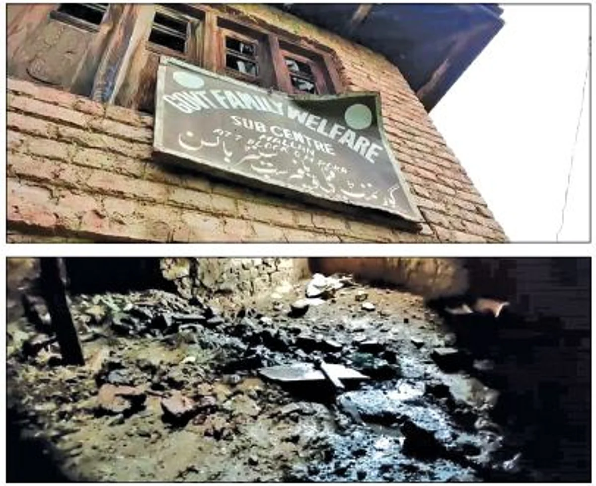 Decrepit health centre in Kulgam shelters cattle, wild animals
