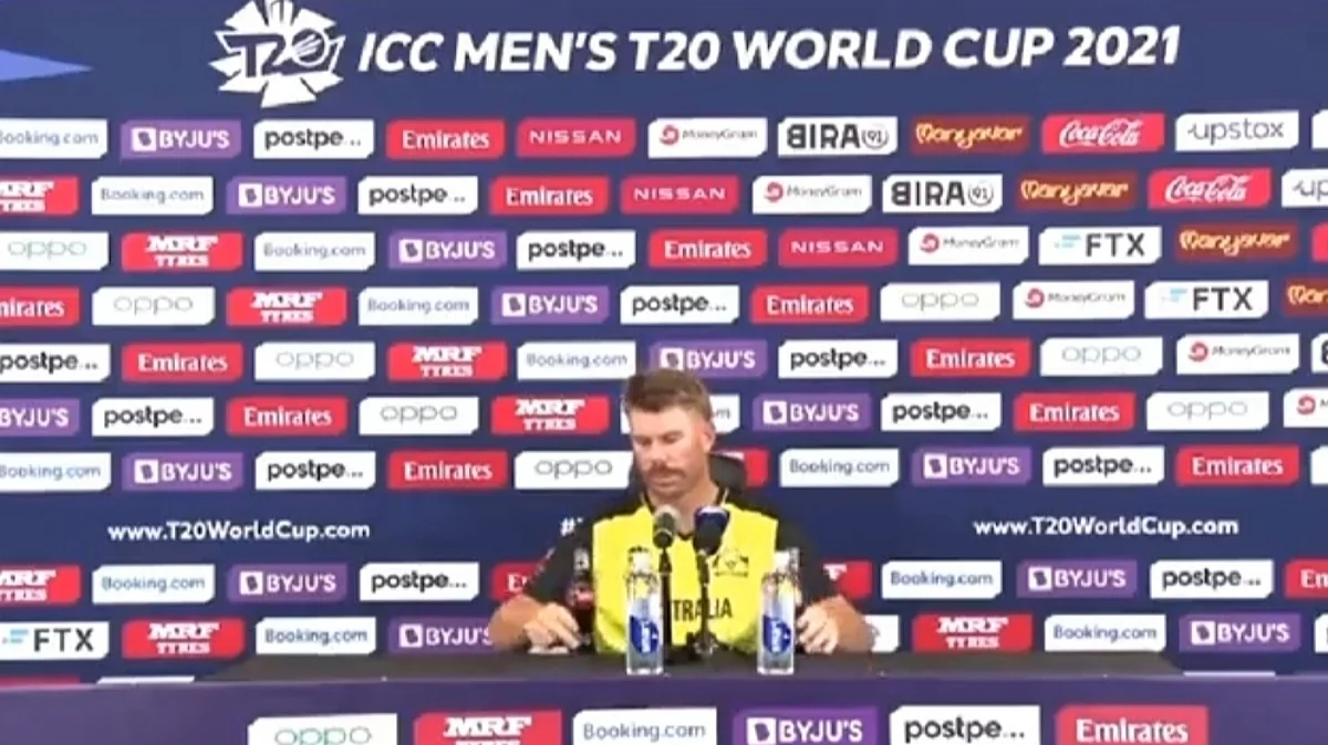 Watch: Warner does a Ronaldo, jokingly removes coca cola bottles during press conference