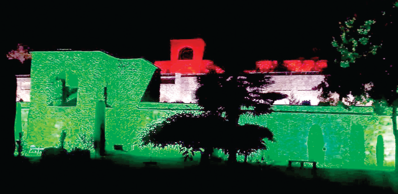 Parimahal illuminated to mark 100 crCovid vaccination feat
