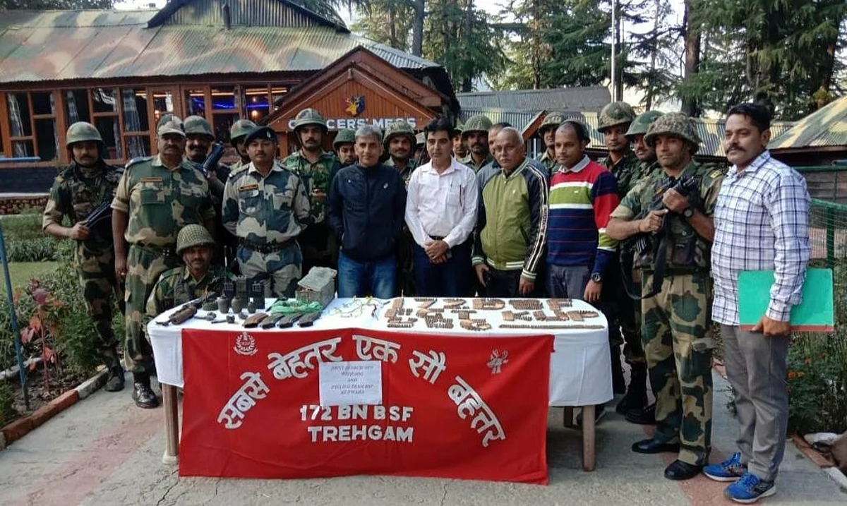 Arms and ammunition recovered in north Kashmir's Kupwara