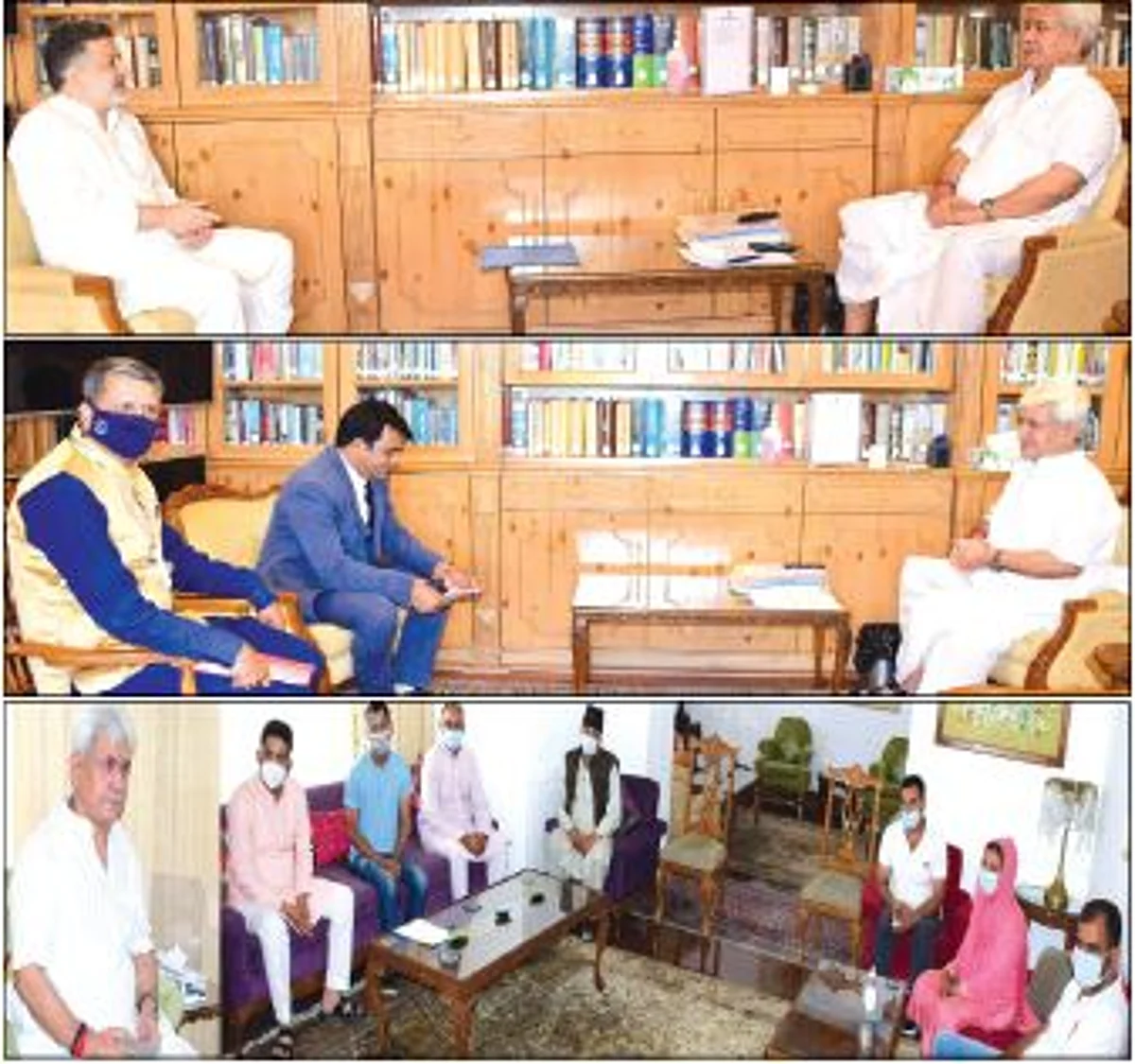 An official spokesman in a statement issued here said that Ansari shared his views with the LG on the current development scenario of J&K.