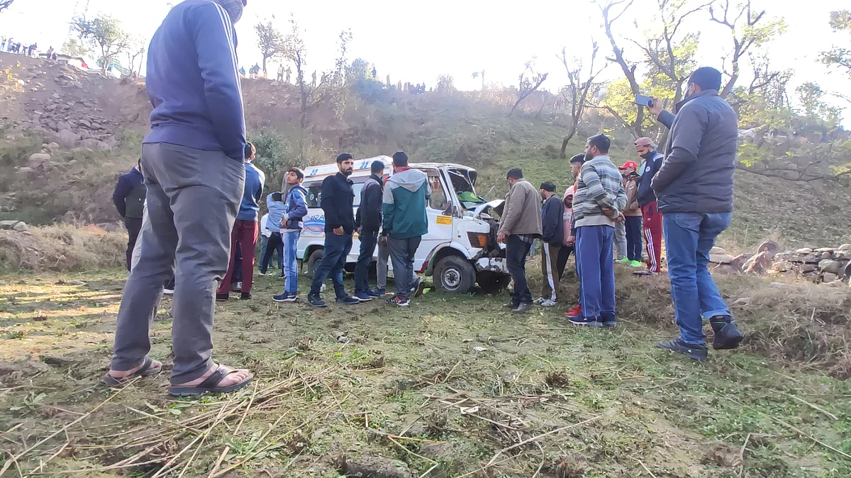 The tempo they skidded off the road and rolled down into a gorge at Khandli area near Rajouri town in the J&K district on Saturday morning, officials said.