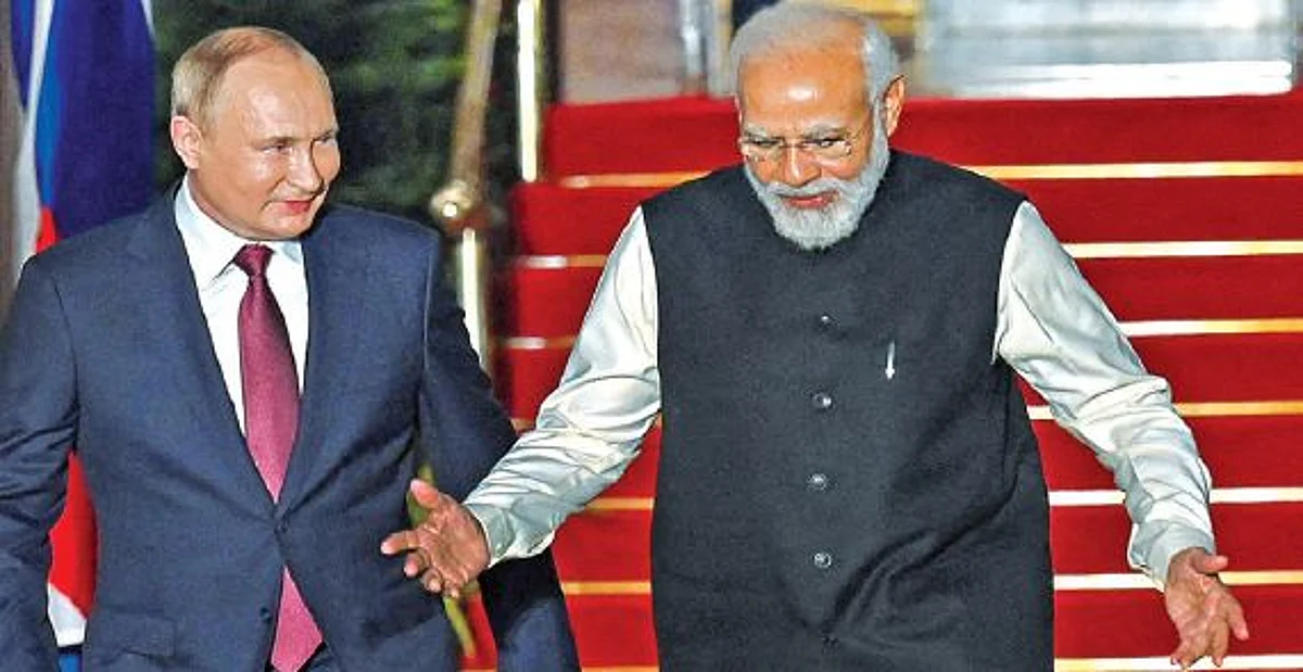 File photo of Indian Prime Minister Modi and Russian premier Putin.