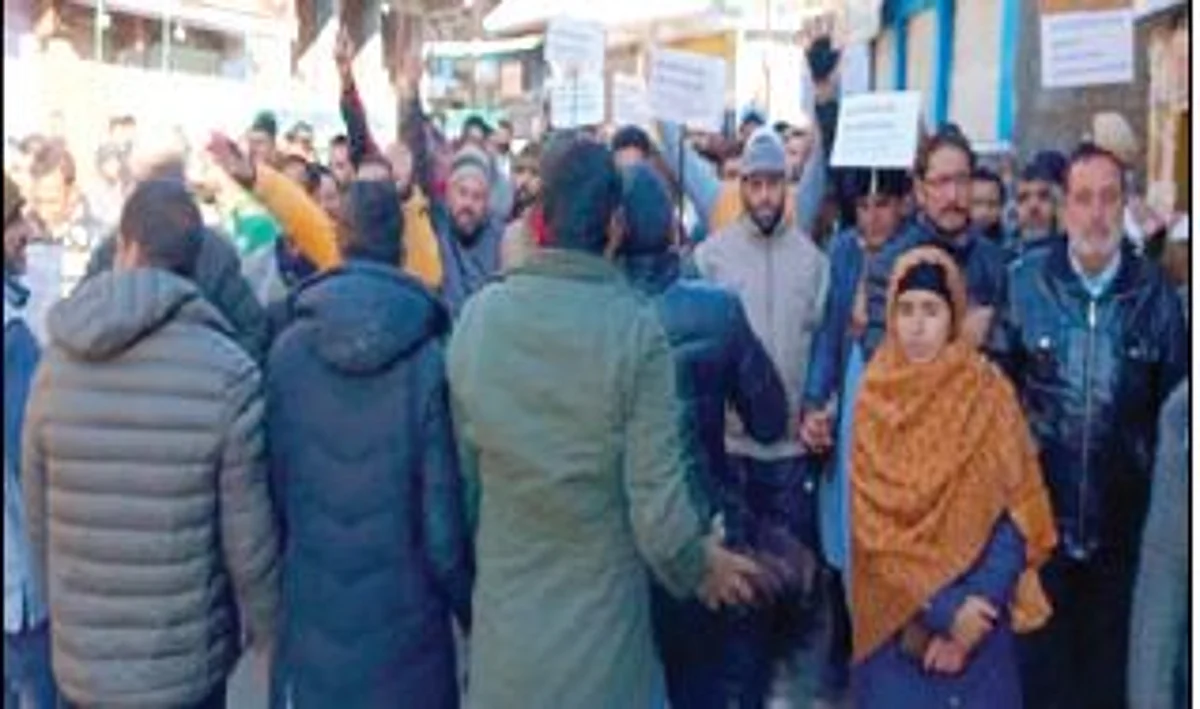 Protest against Delimitation Commission report held in Gool