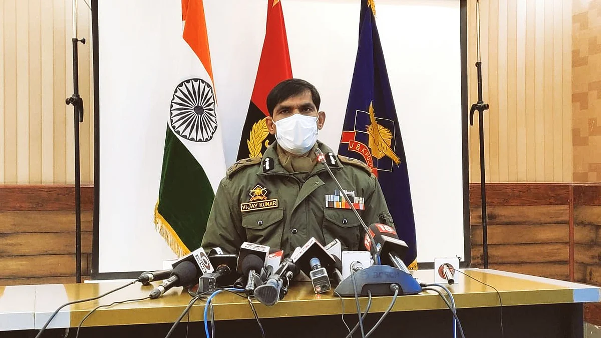 IGP Vijay Kumar addressing a press conference in Srinagar on Friday, 31 December 2021.
