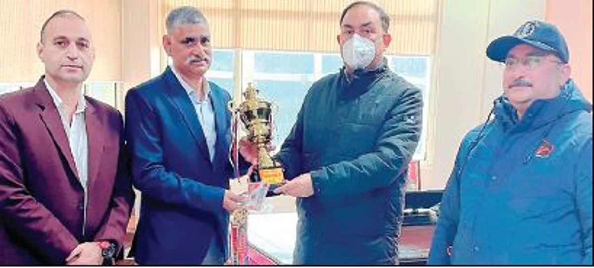 Inspector Rajesh Anand felicitated for winning Gold Medal