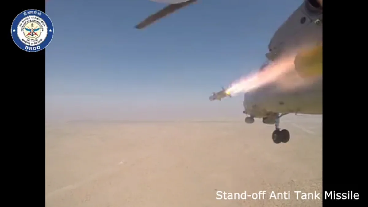 India flight-tests helicopter-launched stand-off anti-tank missile