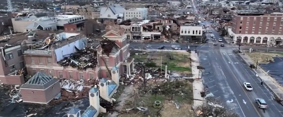 The storms hit a candle factory in Kentucky, an Amazon facility in Illinois and a nursing home in Arkansas. Beshear said about 110 people were in the Mayfield factory when the tornado hit.