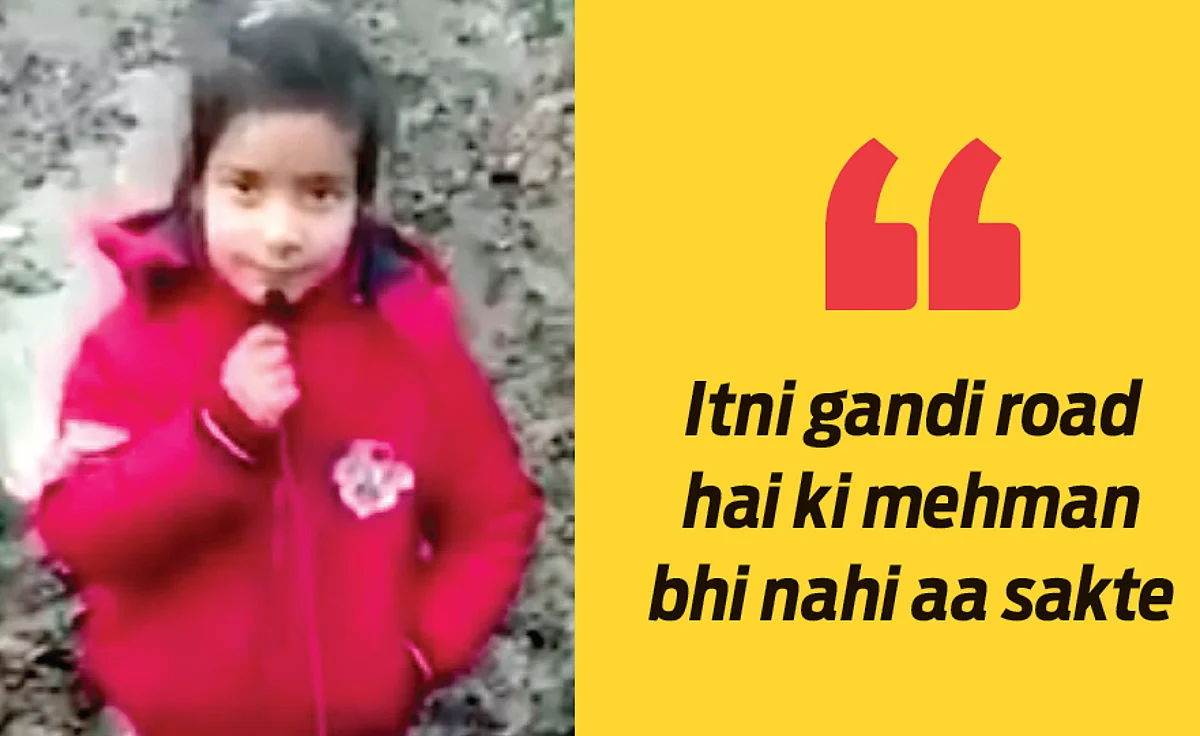 Watch: Kashmir girl turns reporter to show bad road condition