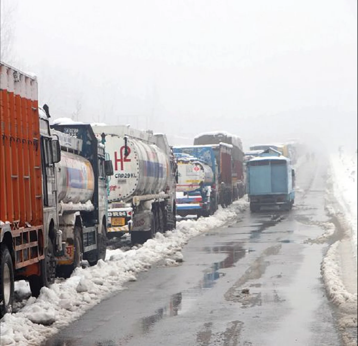 The snow on both sides of the newly constructed Banihal-Qazigund Tunnel, Jawahar Tunnel and rains that lashed the National Highway had led to suspension of traffic, the official said.