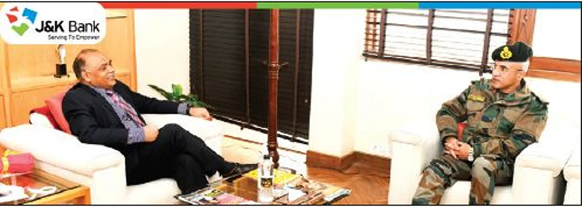 GOC Major Gen SPS Vishwasrao meets J&K Bank MD, CEO
