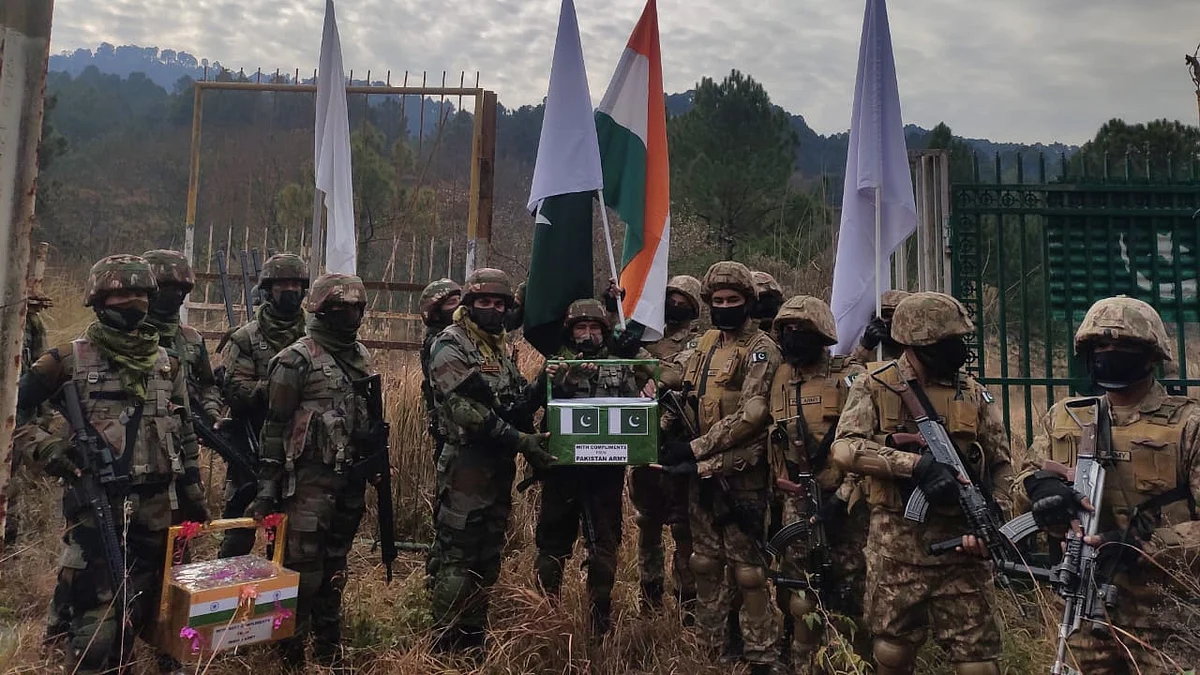 At the beginning of 2022, to promote mutual trust and tranquillity, the Indian Army exchanged sweets and greetings with the Pakistan Army at Poonch and Mendhar crossing points, an Army spokesman said.
