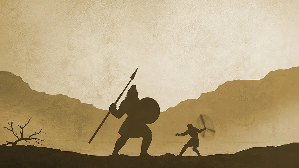 This is another motto that the story of David v/s Goliath holds. In this case Philistines were held in check by Israelites to undo the mischief.
