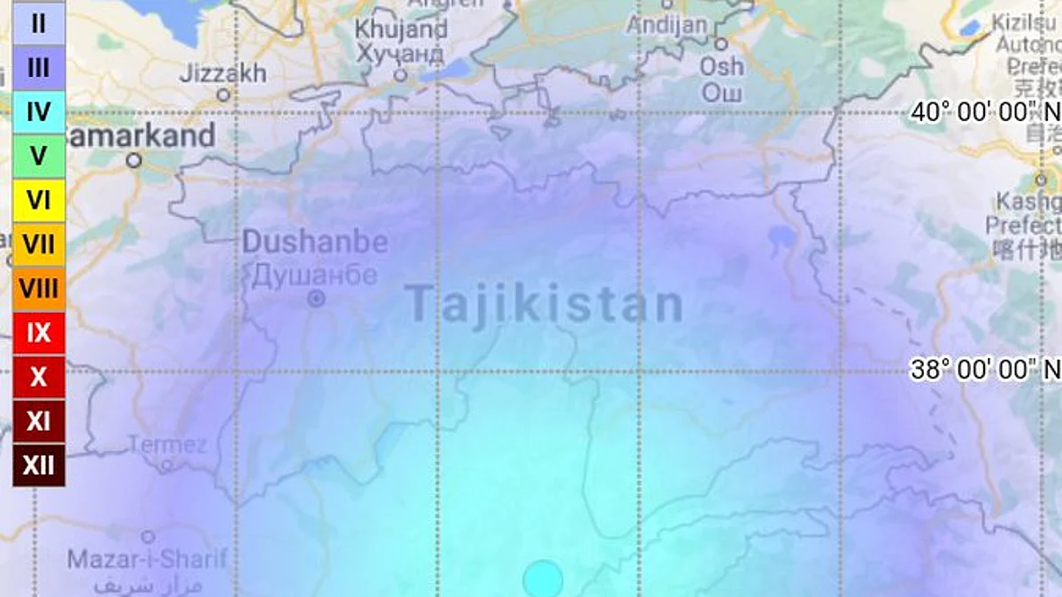 The quake struck at a depth of 181 km.