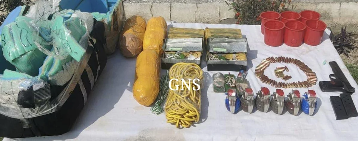 A cache of arms and ammunition was recovered by the police.
