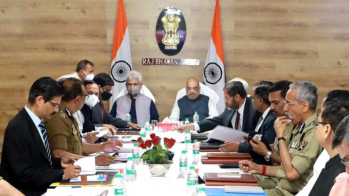 Union Home Minister Amit Shah on Saturday reviewed the security situation in Jammu and Kashmir in Jammu with Lieutenant Governor, Manoj Sinha and senior officers of the Government of India and the J&K administration.